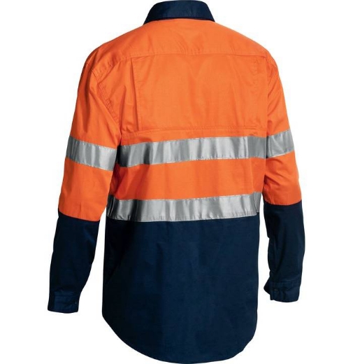 Picture of Bisley, Taped Hi Vis Closed Front Cool Lightweight Shirt
